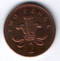 2 пенса 2000 г. Великобритания