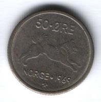 50 эре 1969 г. Норвегия