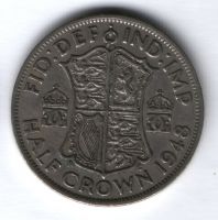 1/2 кроны 1948 г. Великобритания