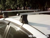 Багажник на крышу Kia Rio, Атлант, прямоугольные дуги
