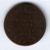 1/4 анны 1909 г. Индия