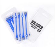 Cиликоновые шнурки для обуви Hilaces цвет Голубой/Серый в раскрытой упаковке