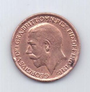 1 фартинг 1917 г. AUNC. Великобритания