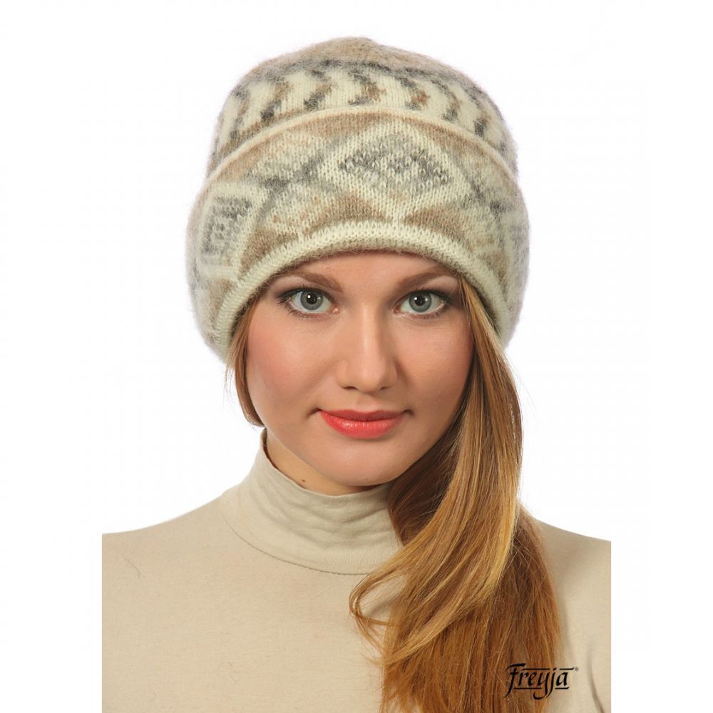 Шапка женская вязаная из Исландской шерсти 28211-72