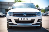Защита переднего бампера d76/63 (дуга)  VolksWagen Tiguan Sport & Style