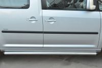 Пороги труба d63 (вариант 2) VOLKSWAGEN Caddy 2013-  (короткая база)