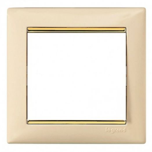 Рамка Valena слоновая кость/золотой штрих 774151