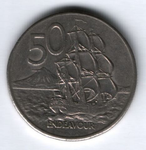 50 центов 1980 г. Новая Зеландия