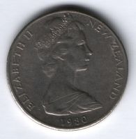 50 центов 1980 г. Новая Зеландия