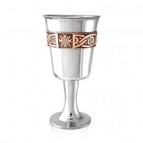 Средневековый кубок из пьютера  Кельтская Роза (медный обод) Celtic Rose Goblet