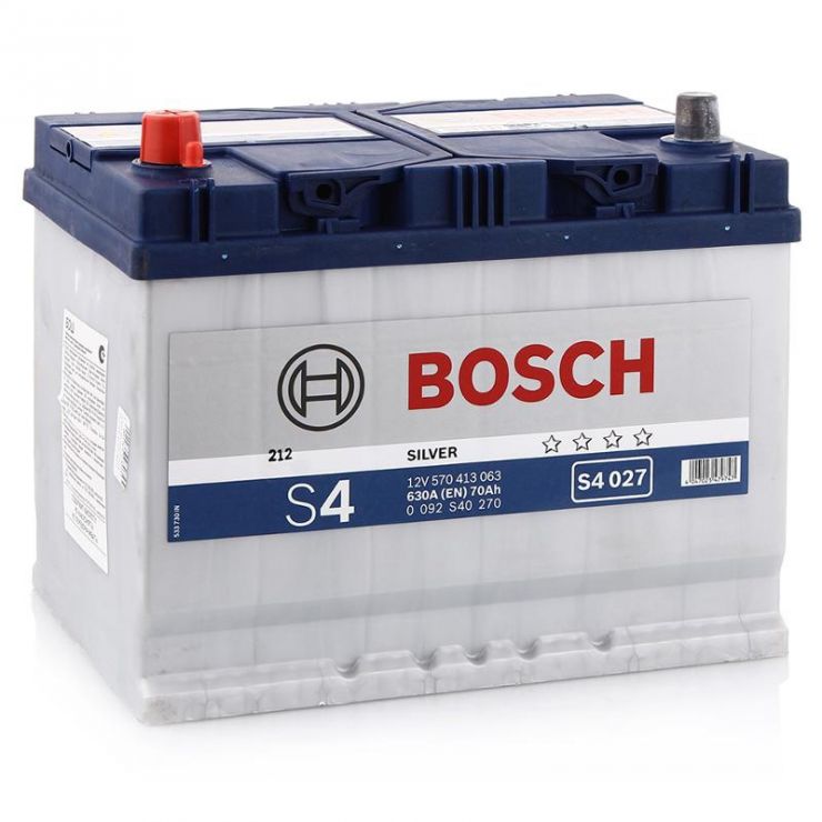 Автомобильный аккумулятор АКБ BOSCH (БОШ) S4 027 / S4 570 413 063 Silver 70Ач п.п. (высок.)