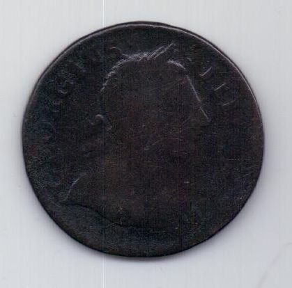 1/2 пенни 1770 г. редкий год. Великобритания
