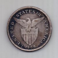1 песо 1908 г. CША. (Филиппины)