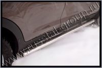 Пороги труба d75х42 овал KIA Sportage 2010-