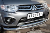 Защита переднего бампера  d76/42 Mitsubishi L200  2010