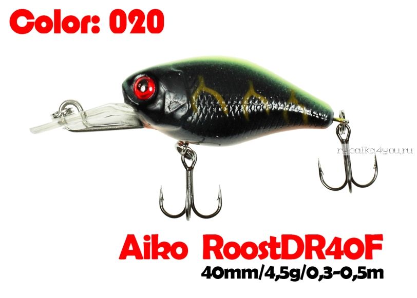 Воблер Aiko Roost cnk DR 40F  40 мм/ 4,5 гр / 0,3 - 0,5 м / цвет - 020