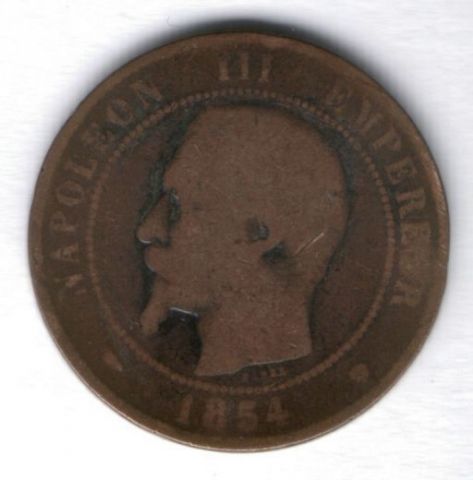 10 сантимов 1854 г. M  Франция