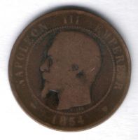 10 сантимов 1854 г. M  Франция