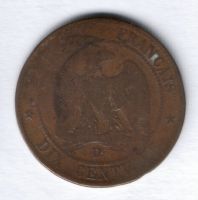 10 сантимов 1854 г. D Франция