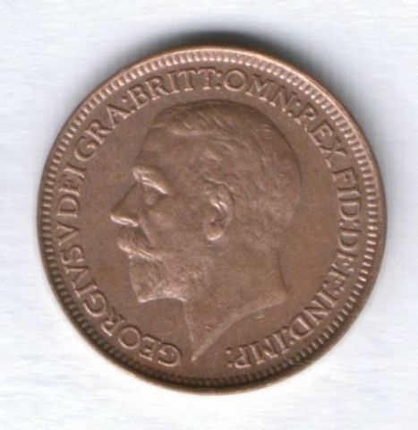 1 фартинг 1929 г. Великобритания