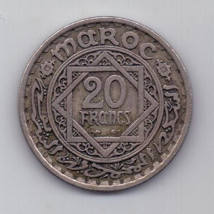 20 франков 1366 г. Марокко