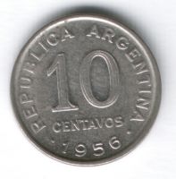 10 сентаво 1956 г. Аргентина