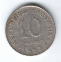 10 сентаво 1953 г. Аргентина