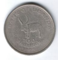 100 шиллингов 1998 г. Уганда
