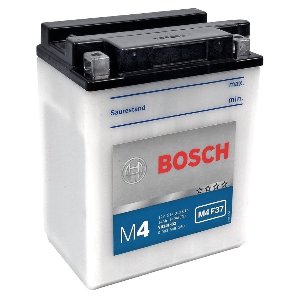 Мото аккумулятор АКБ BOSCH (БОШ) M4F 370 / M4 F37 moba 12V 514 014 014 A504 FP 14Ач п.п. (YB14-B2)