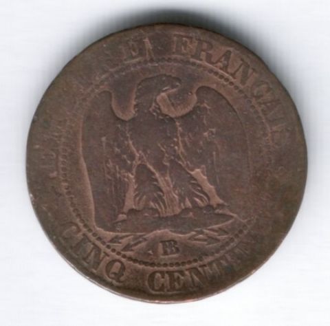 5 сантимов 1854 г. BB Франция