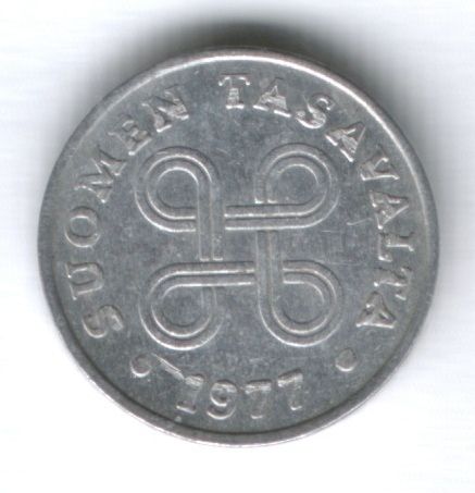 1 пенни 1977 г. Финляндия