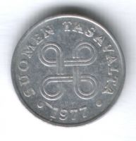1 пенни 1977 г. Финляндия