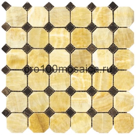 M073+M076-BP Мозаика Оникс+Мрамор 50*50+15*15 OCTAGON 305*305*10 мм (NATURAL)