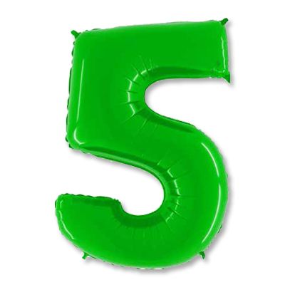 Шар цифра 5 (яркий лайм)