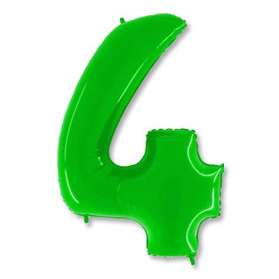Шар цифра 4 (яркий лайм)