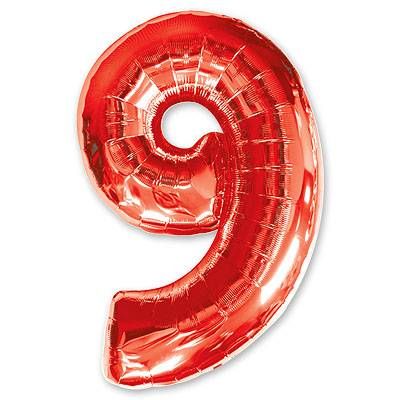 Шар фигура цифра 9 (Red)