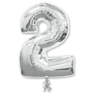 Шар фигура цифра 2 (Silver)