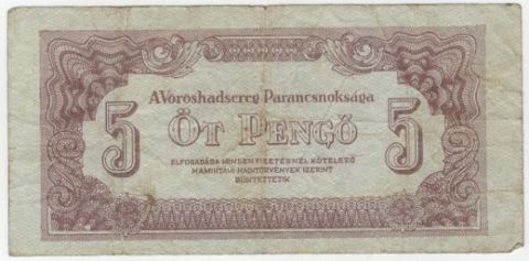 5 пенго 1944 г. Венгрия, Советская администрация