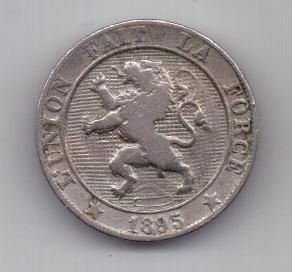 5 сантимов 1895 г. редкий год. Бельгия