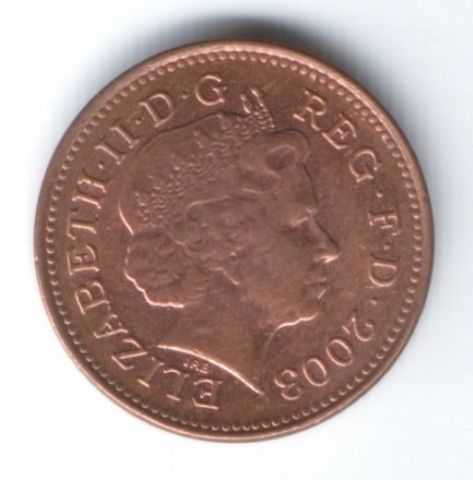 1 пенни 2008 г. Великобритания