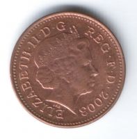 1 пенни 2008 г. Великобритания
