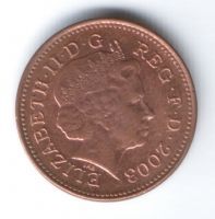 1 пенни 2008 г. Великобритания