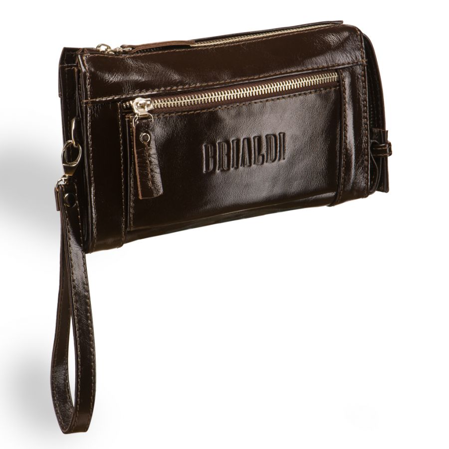 Мужской клатч BRIALDI Columbus (Колумбус) shiny brown