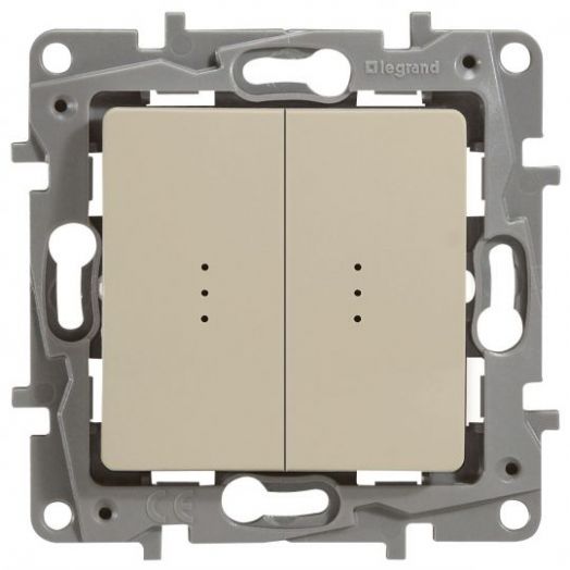 Переключатель Etika P 2-кл с индик.672316 сл.кость