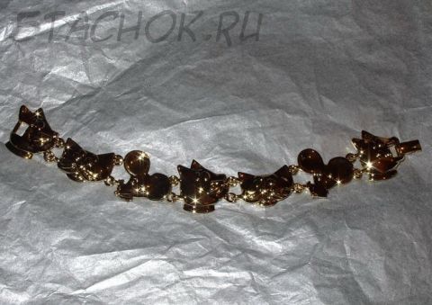Браслет "Кошки-мышки" под золото