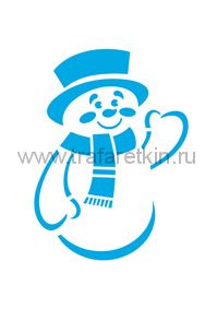Наклейка "Снеговик в шляпе"