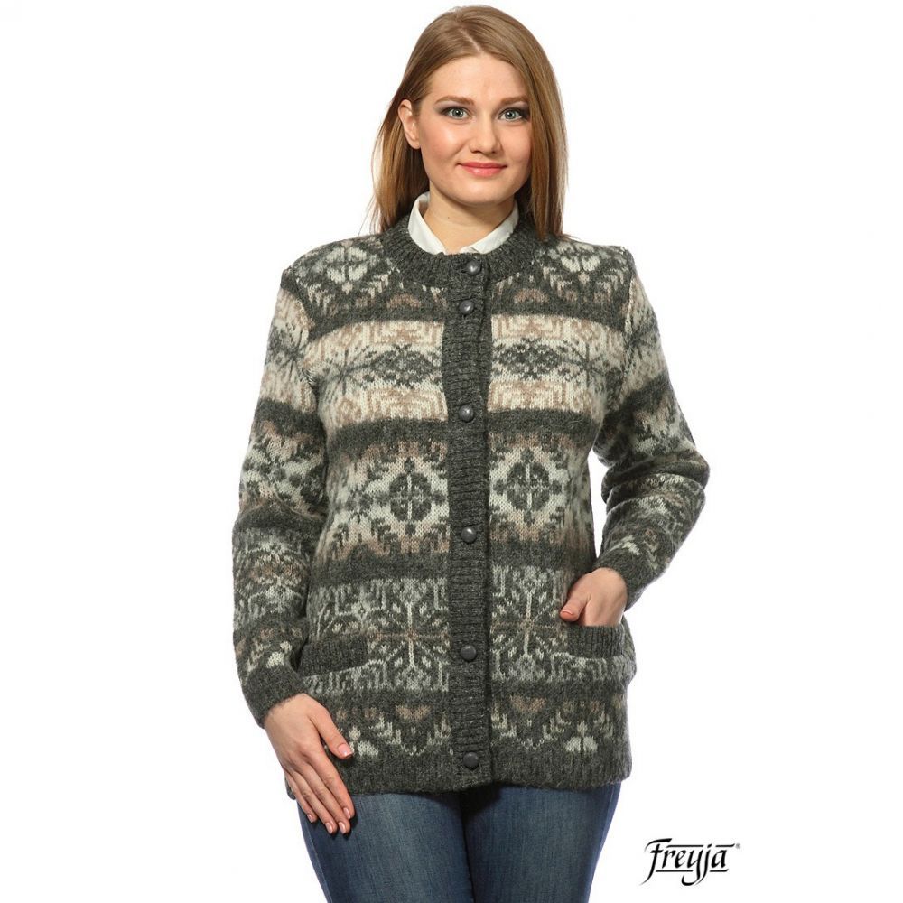 Кардиган женский на пуговицах вязаный из Исландской шерсти 05297-70