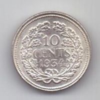 10 центов 1934 г. Нидерланды