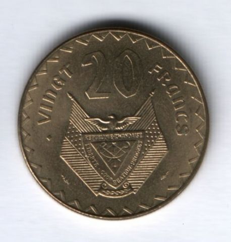 20 франков 1977 г. Руанда
