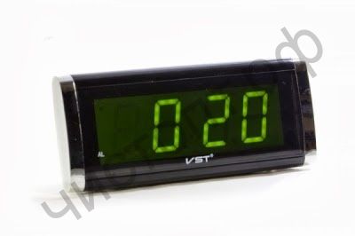 Часы  эл. сетев. VST730-2 зел.цифры